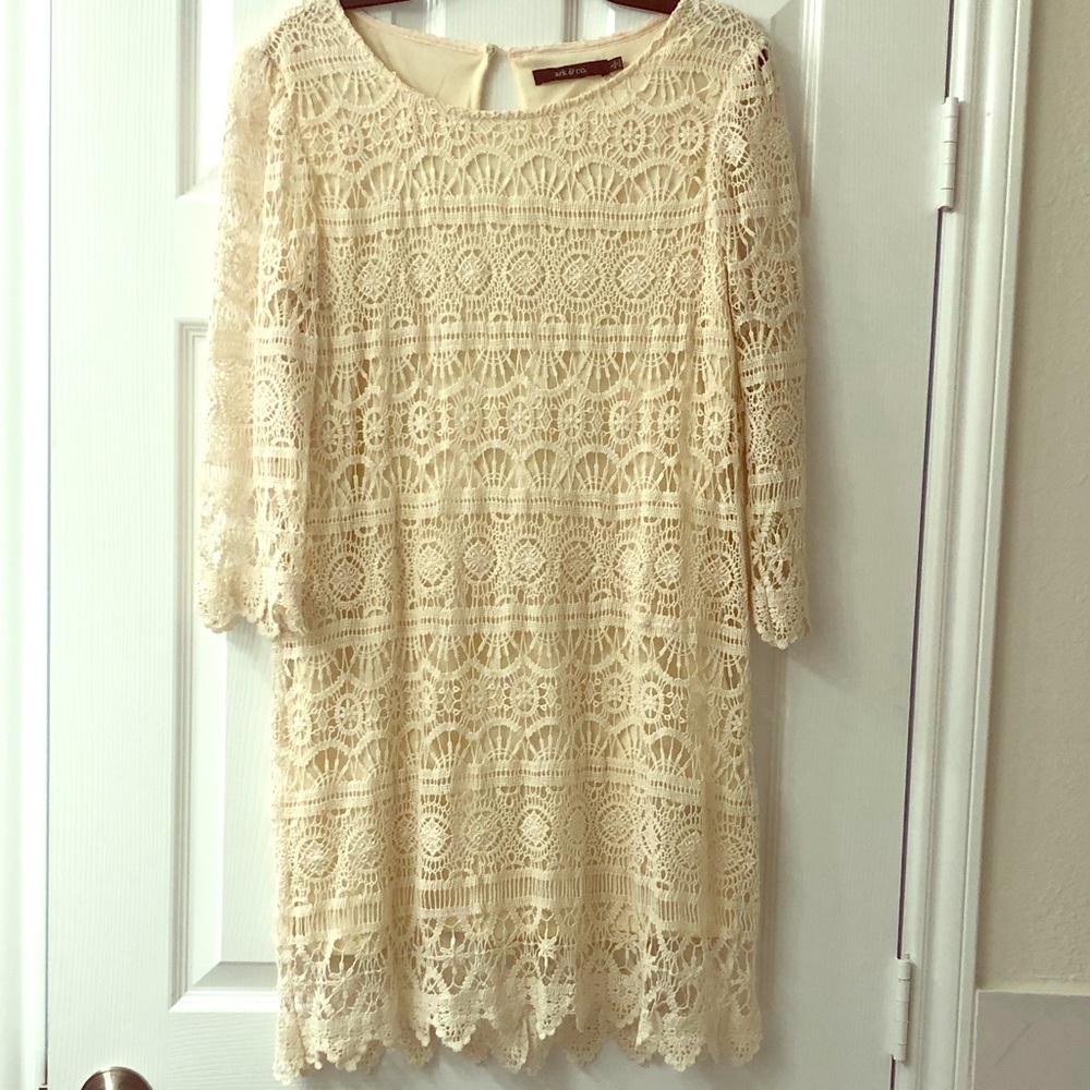 Lace cream dress
